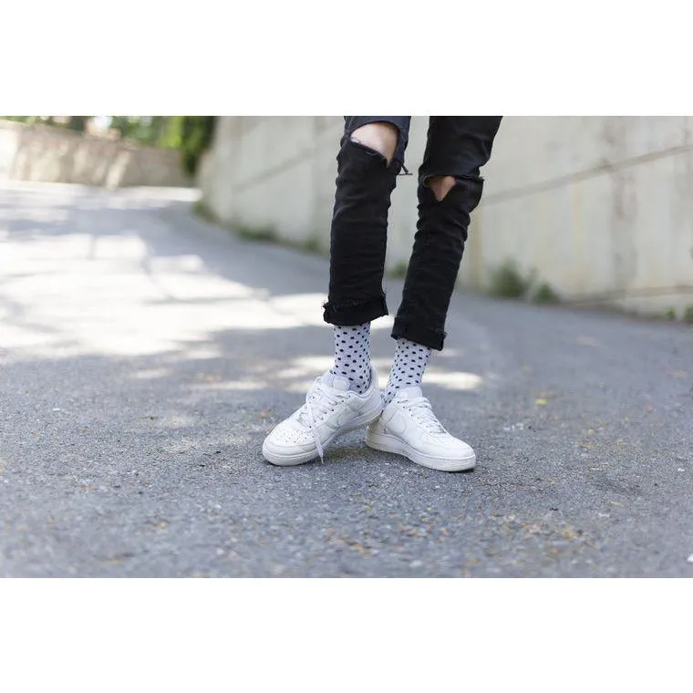 Men's Solid Grey Dot Socks