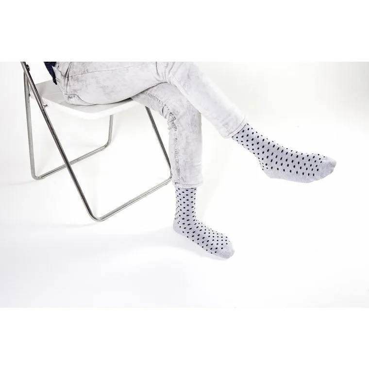 Men's Solid Grey Dot Socks