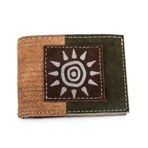 Men's Suede Leather Wallet - Beige Exterior