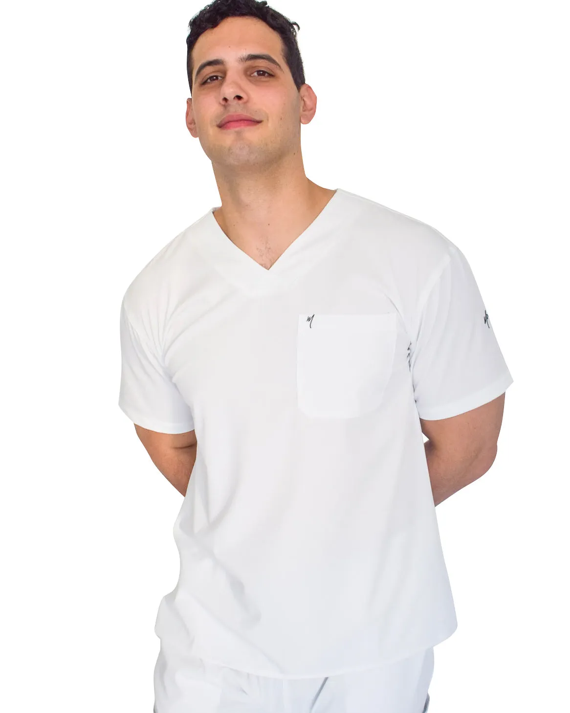 Men's White Scrub Top
