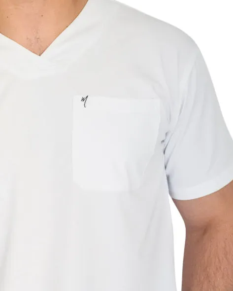 Men's White Scrub Top