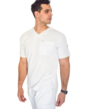 Men's White Scrub Top
