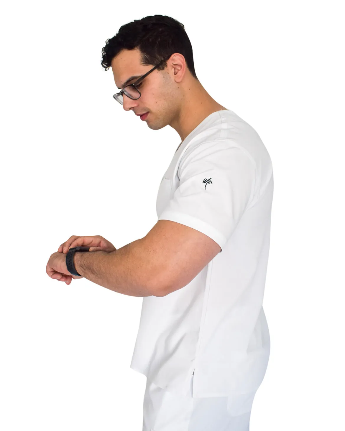 Men's White Scrub Top