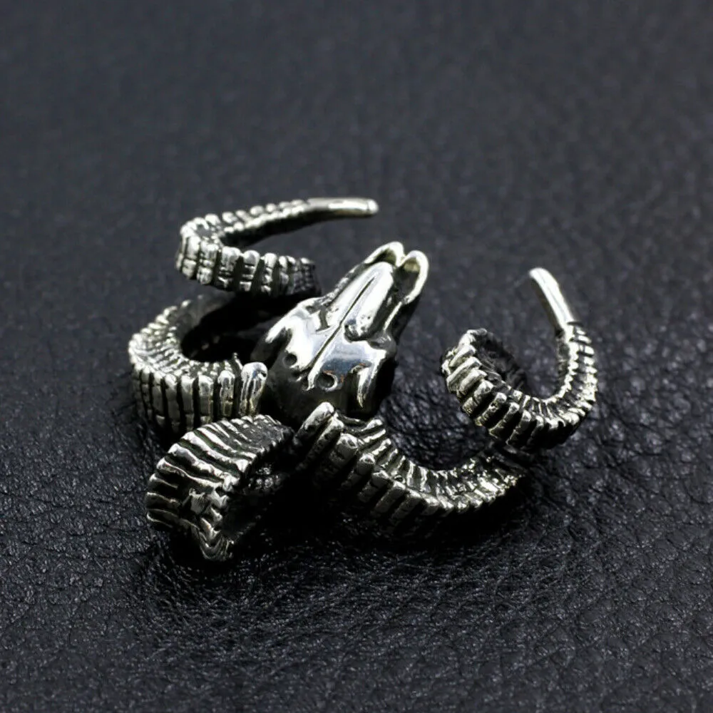 Men's Women's Real Solid 925 Sterling Silver Pendants Skull Goat Horn Goat Head