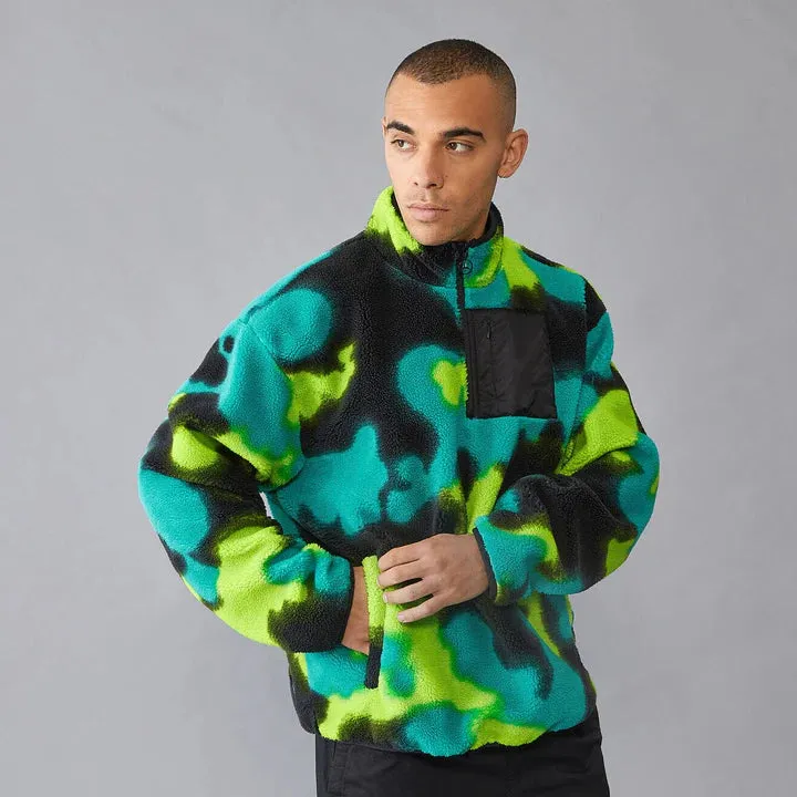 Mercedes AMG Petronas 2024 F1 Spray Sherpa 1/4 Zip Sweater - Multicolor