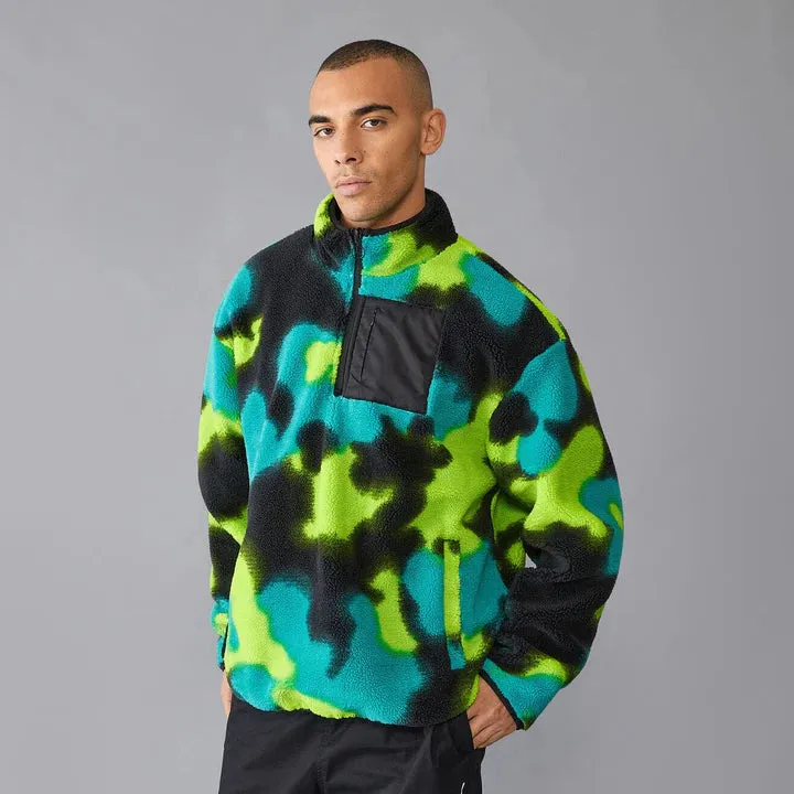 Mercedes AMG Petronas 2024 F1 Spray Sherpa 1/4 Zip Sweater - Multicolor