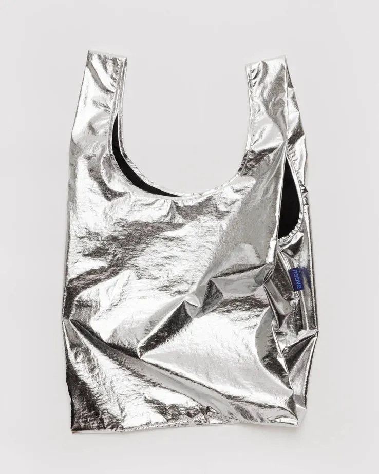 Metallic Silver Standard Baggu