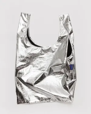 Metallic Silver Standard Baggu