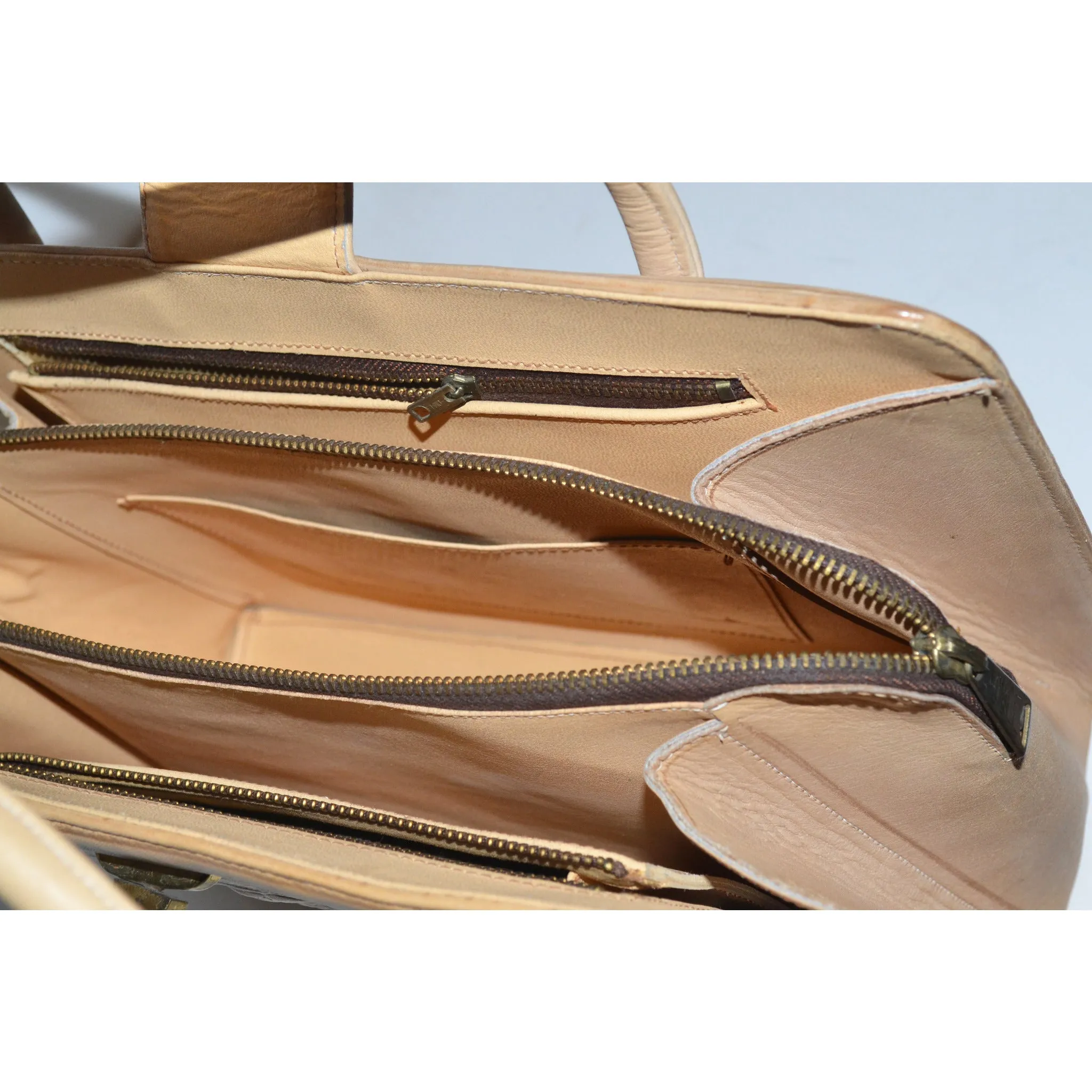 Mexican Eagle Tooled Natural Leather Purse