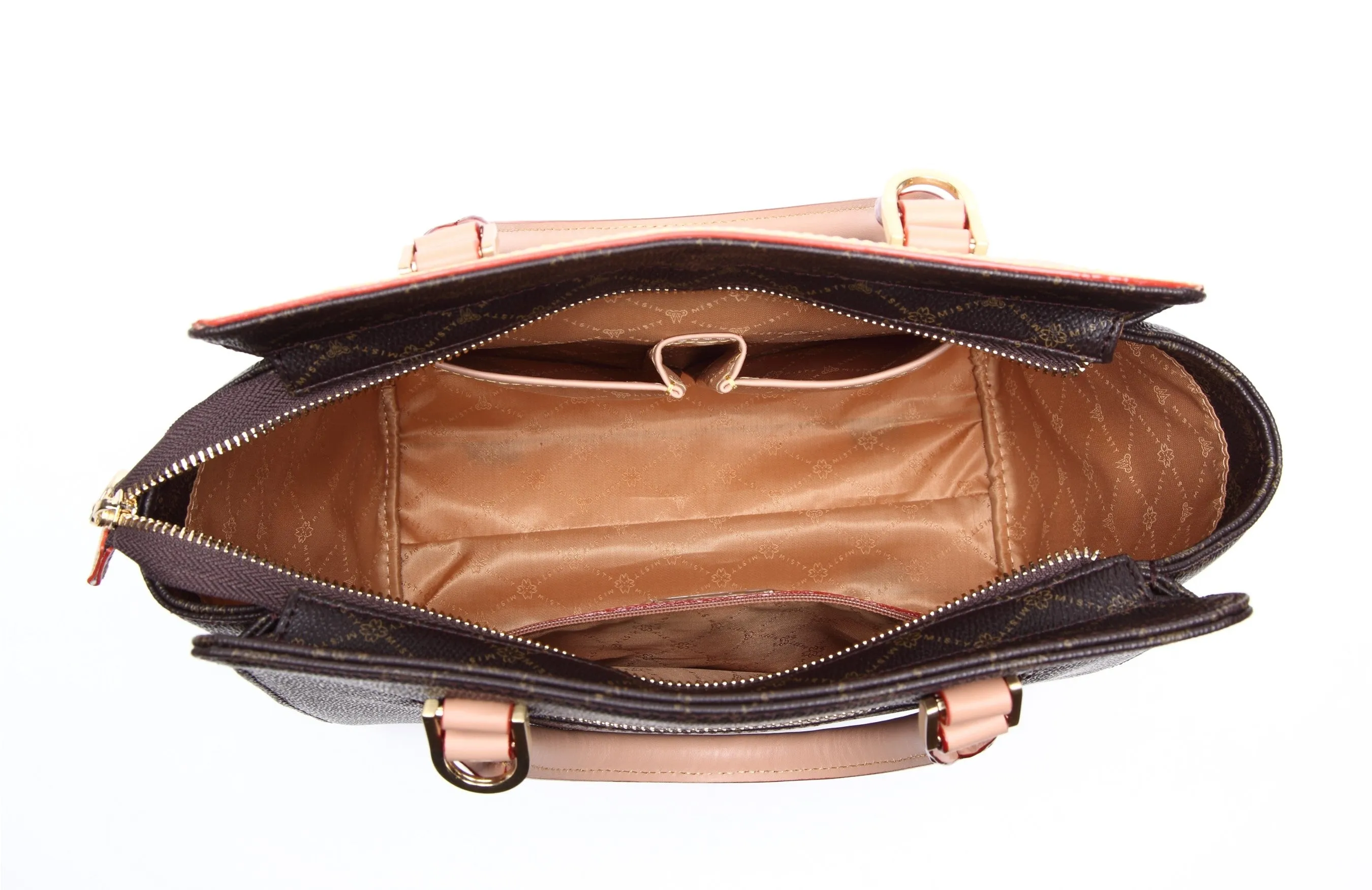 Misty Graceful Glint Leather Handbag [MH8766-BN]
