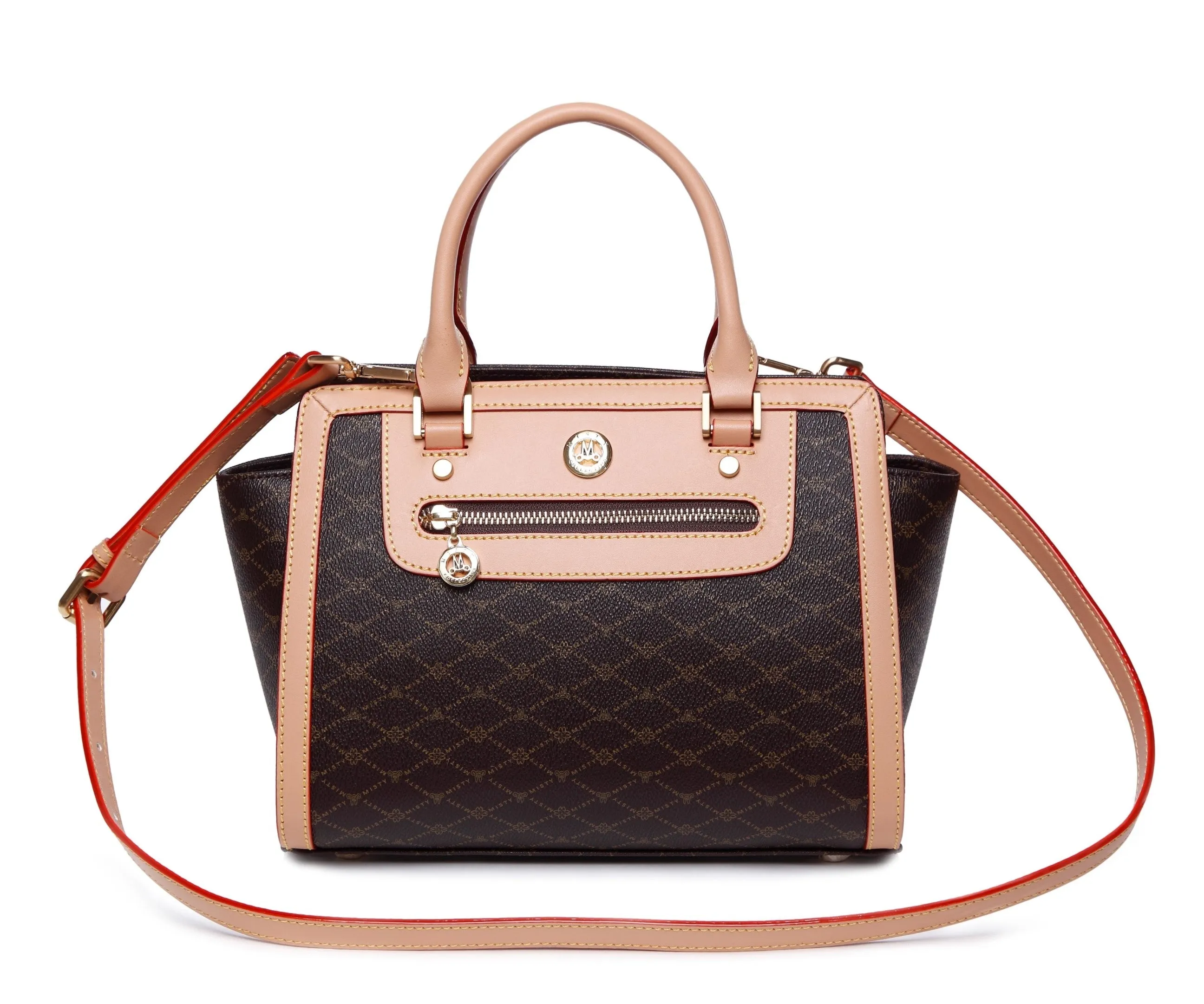 Misty Graceful Glint Leather Handbag [MH8766-BN]