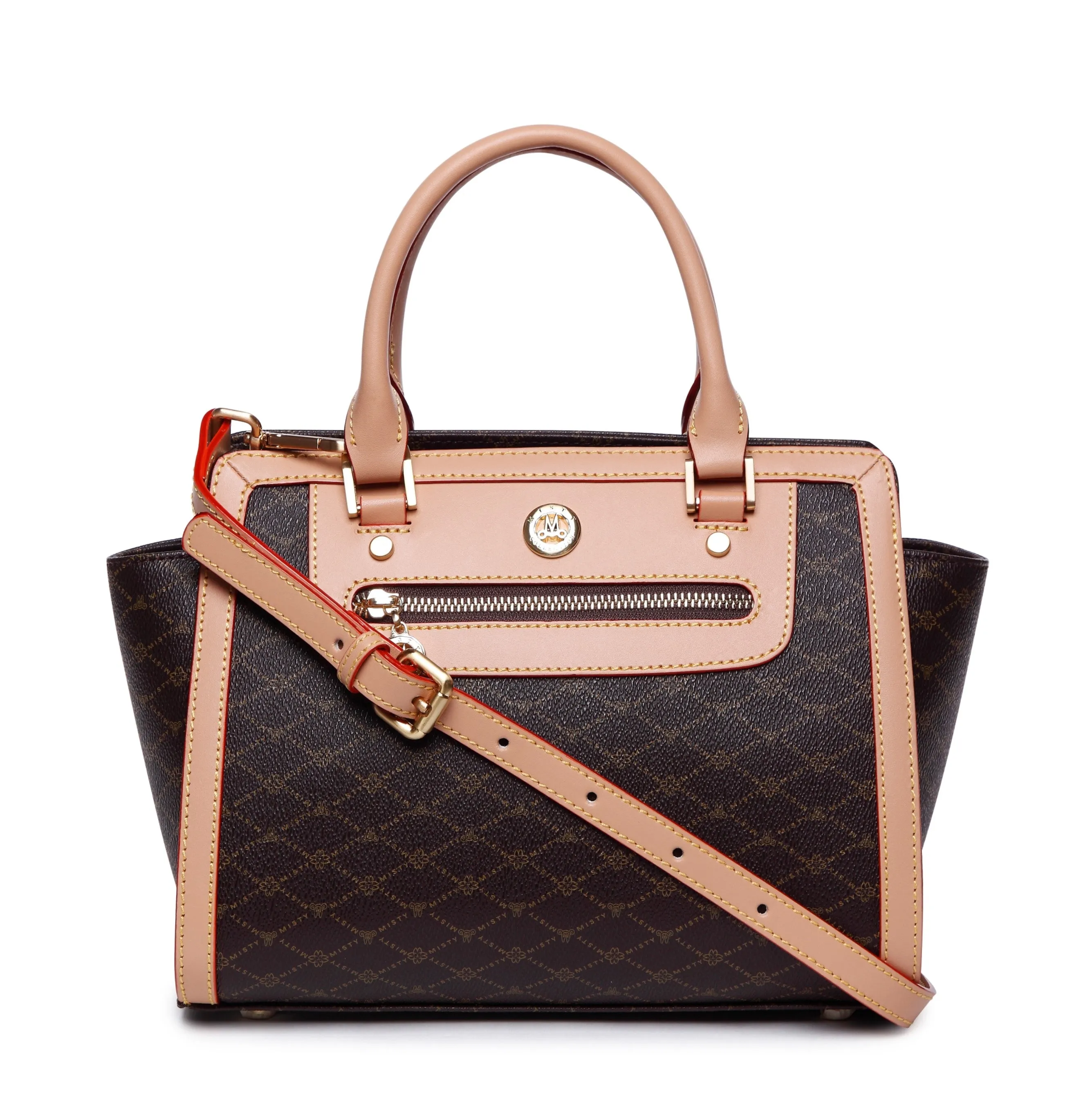 Misty Graceful Glint Leather Handbag [MH8766-BN]