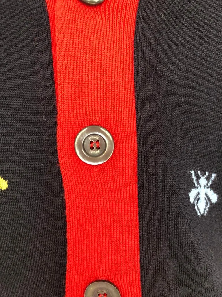 Multicolor Bee & Star Wool Cardigan