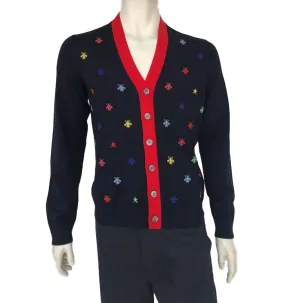Multicolor Bee & Star Wool Cardigan
