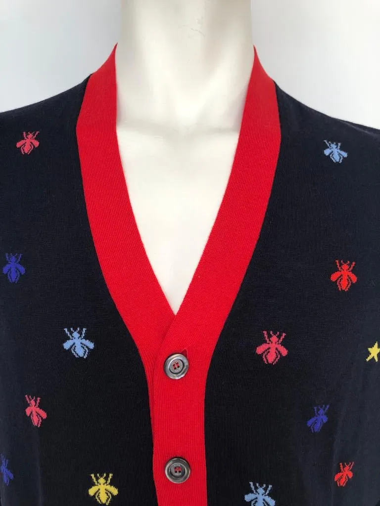 Multicolor Bee & Star Wool Cardigan