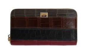 Multicolor Crocodile Leather Continental Wallet
