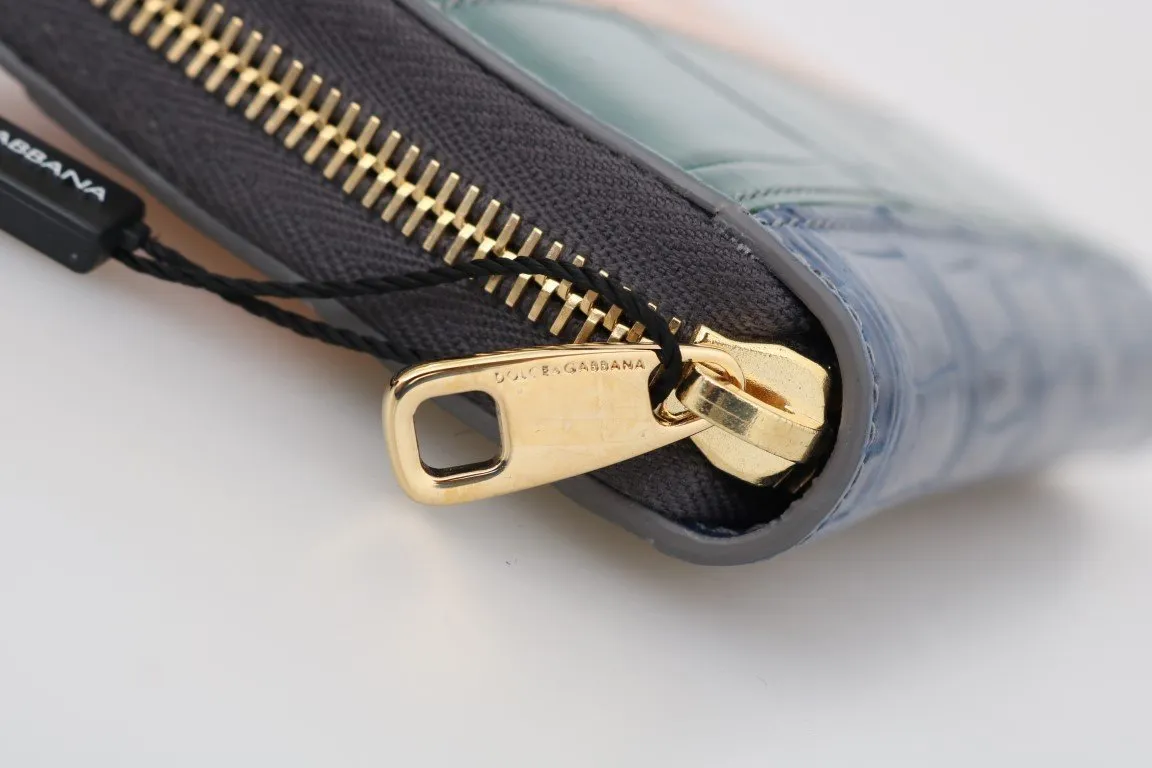 Multicolor Crocodile Leather Continental Wallet