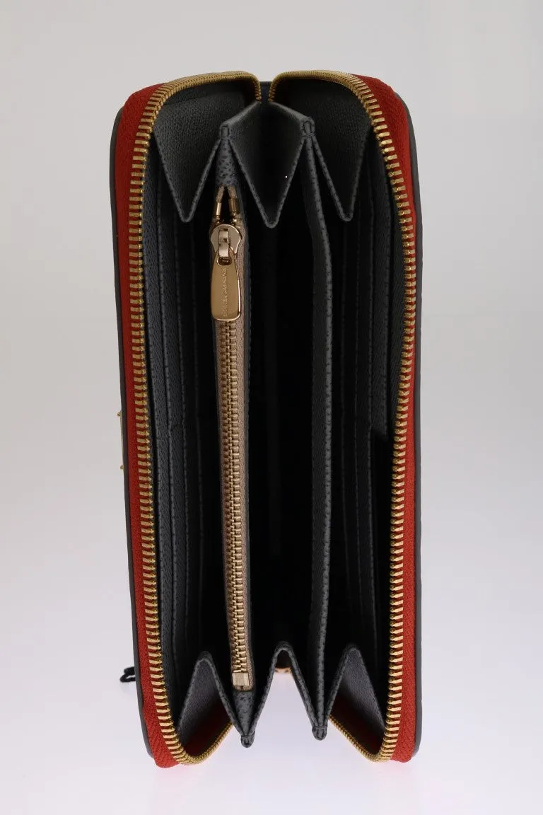 Multicolor Leather Crocodile Skin Continental Wallet