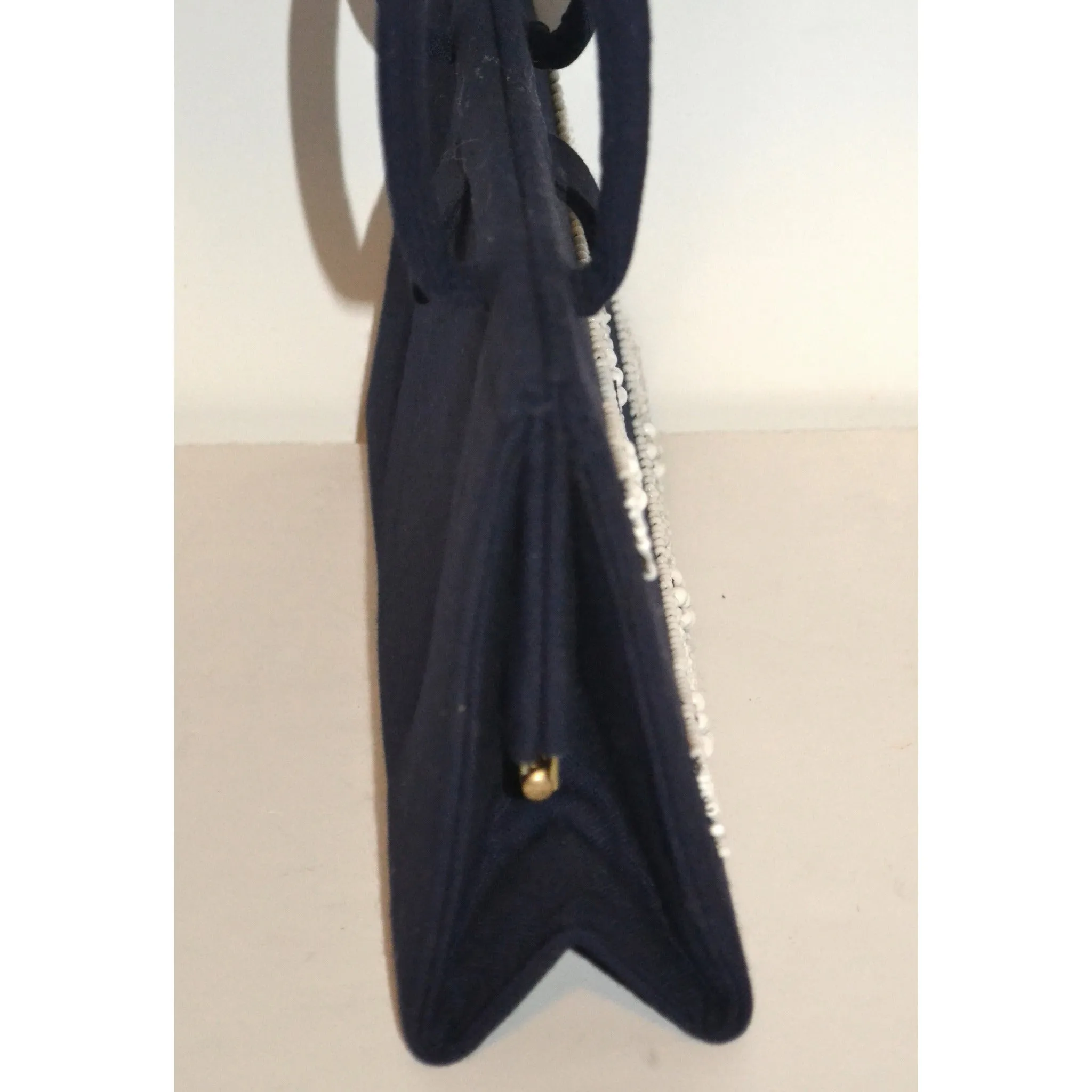 Navy Beaded Purse By Soure'
