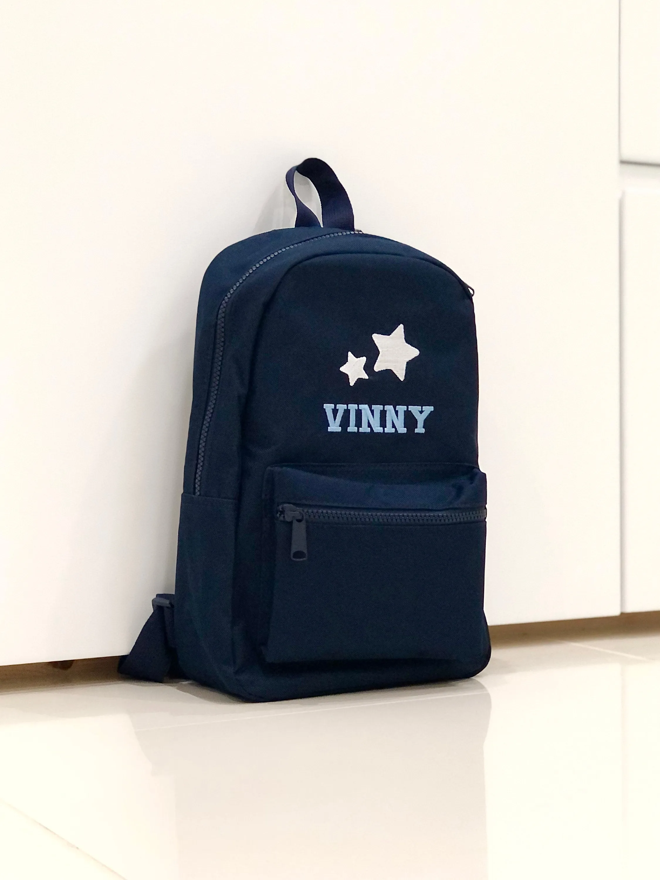 (Navy) Personalised Name Unisex Mini Nursery School Backpack Rucksack Bag