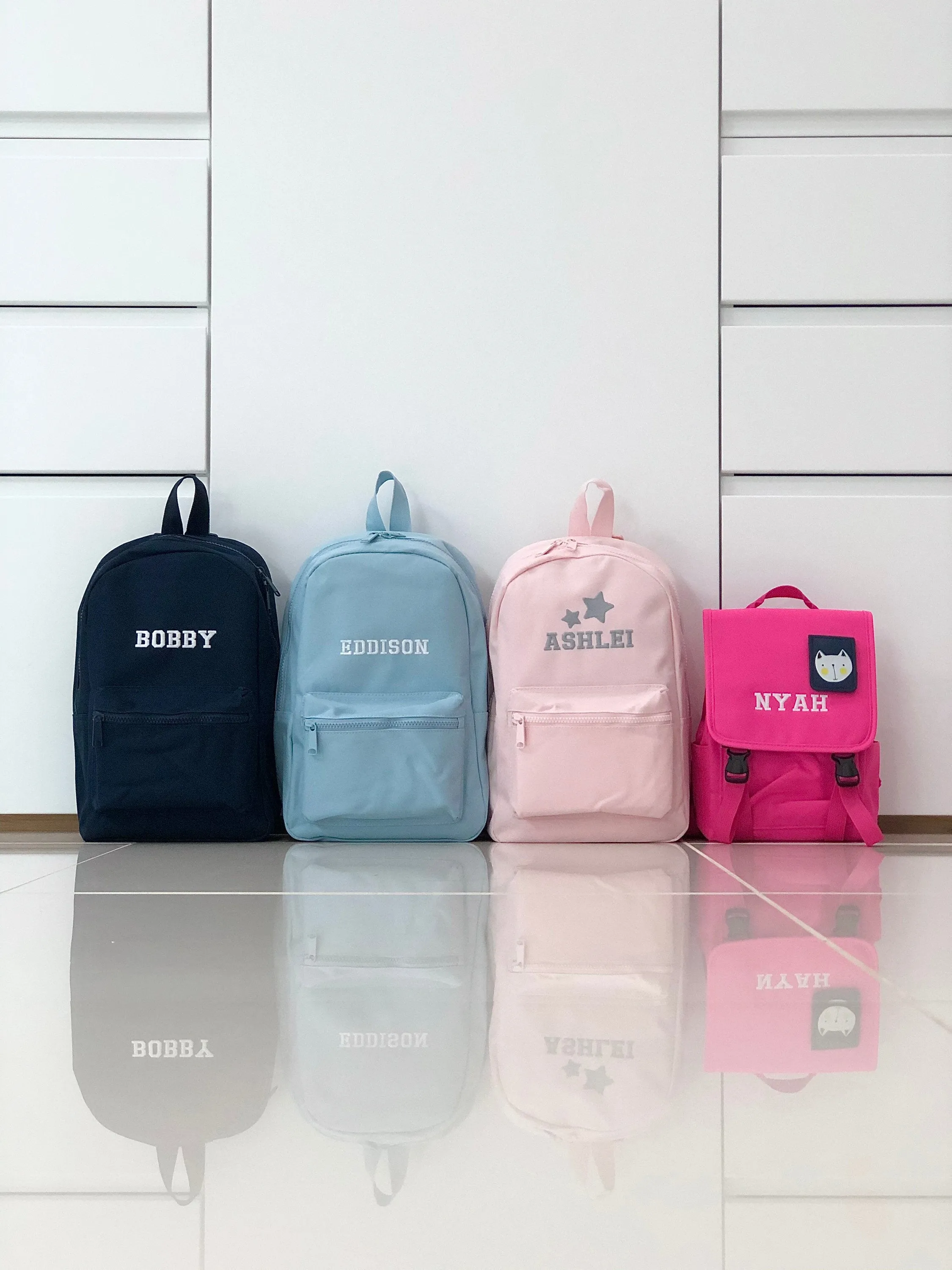 (Navy) Personalised Name Unisex Mini Nursery School Backpack Rucksack Bag