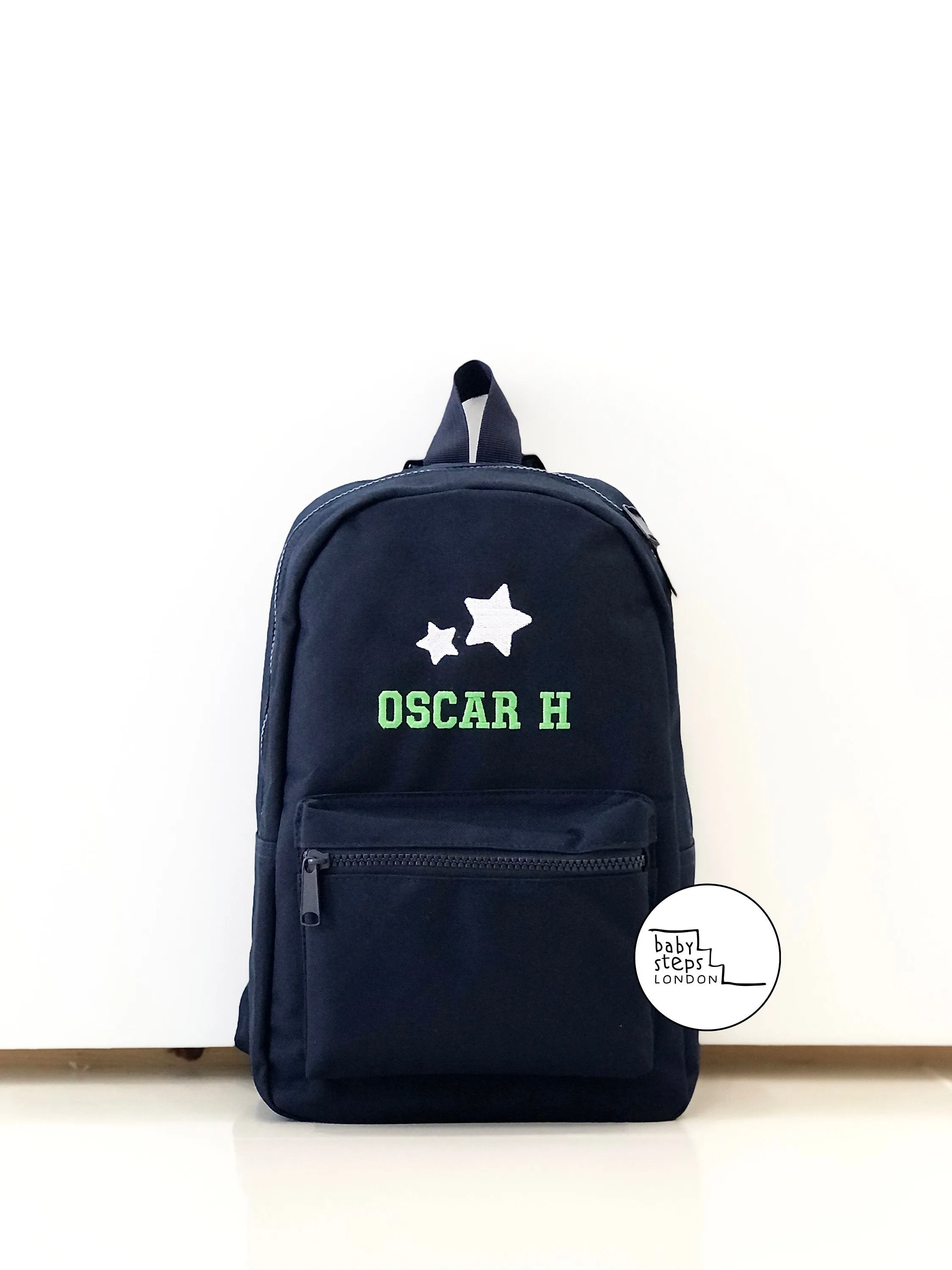 (Navy) Personalised Name Unisex Mini Nursery School Backpack Rucksack Bag