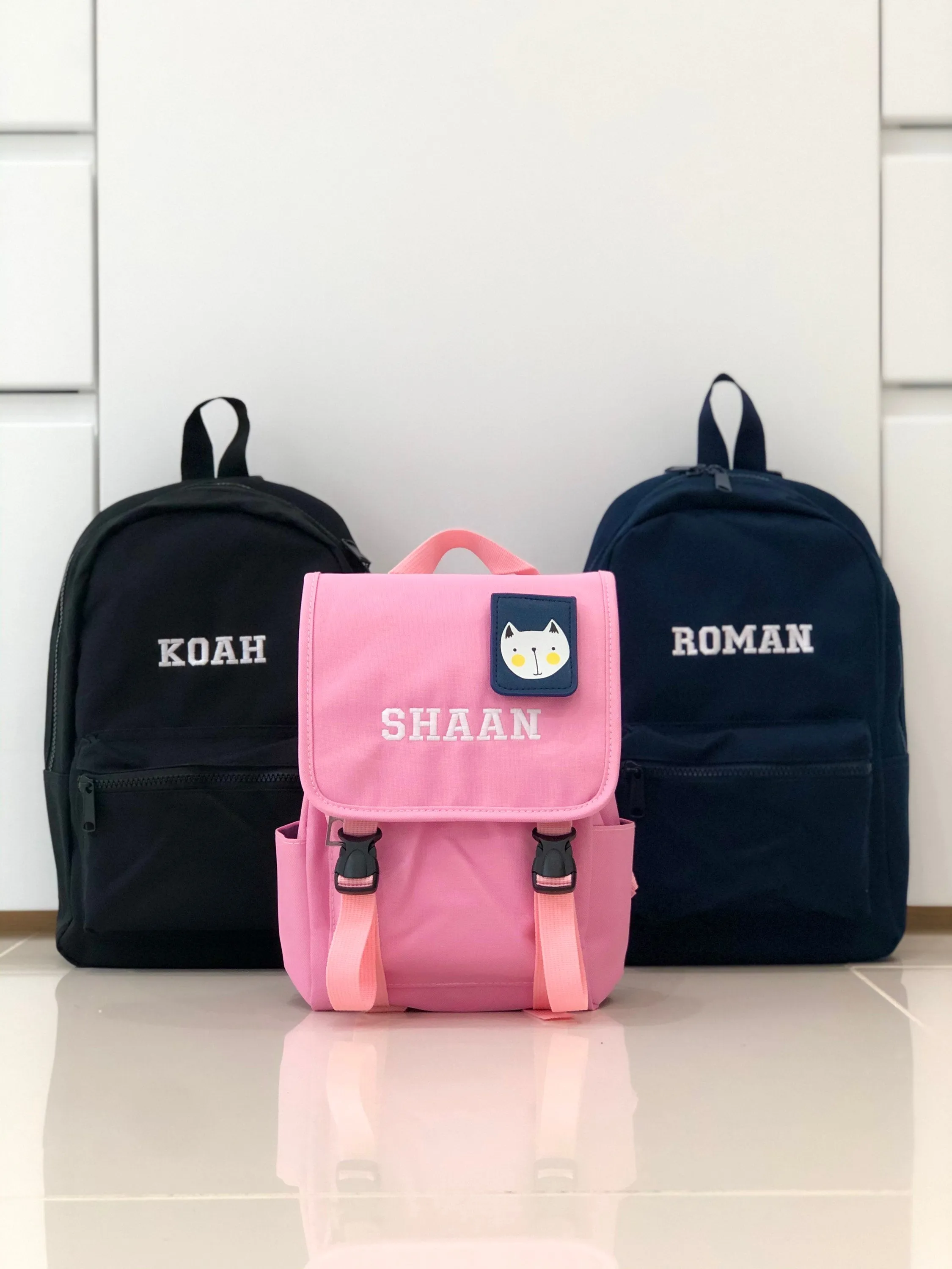 (Navy) Personalised Name Unisex Mini Nursery School Backpack Rucksack Bag