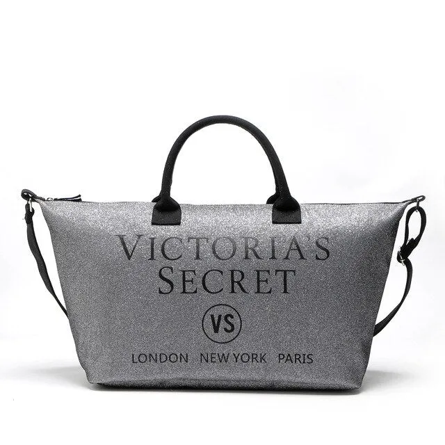 New Fashion Brand Women's Bags Super Big Bag Large-capacity Simple Wild Oxford Cloth Sequins Travel Bag Gold Silver Black