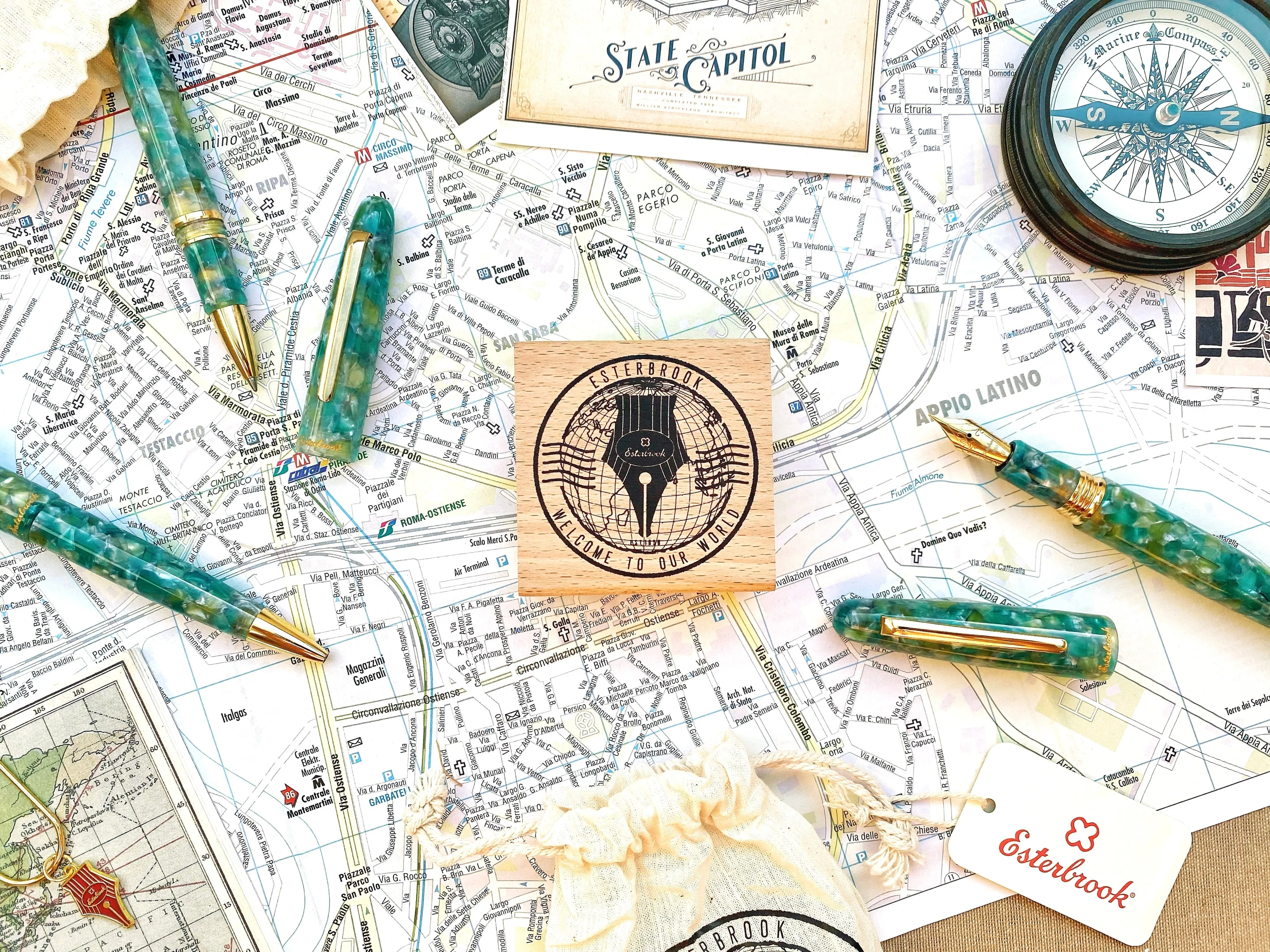 Passport Stamp & Pen Holder