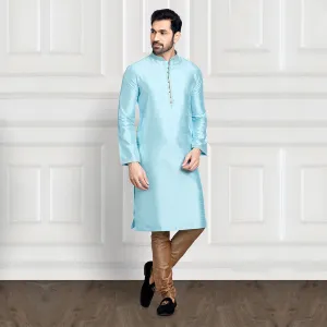 Pastel Blue and Copper Hue Pant Kurta Set
