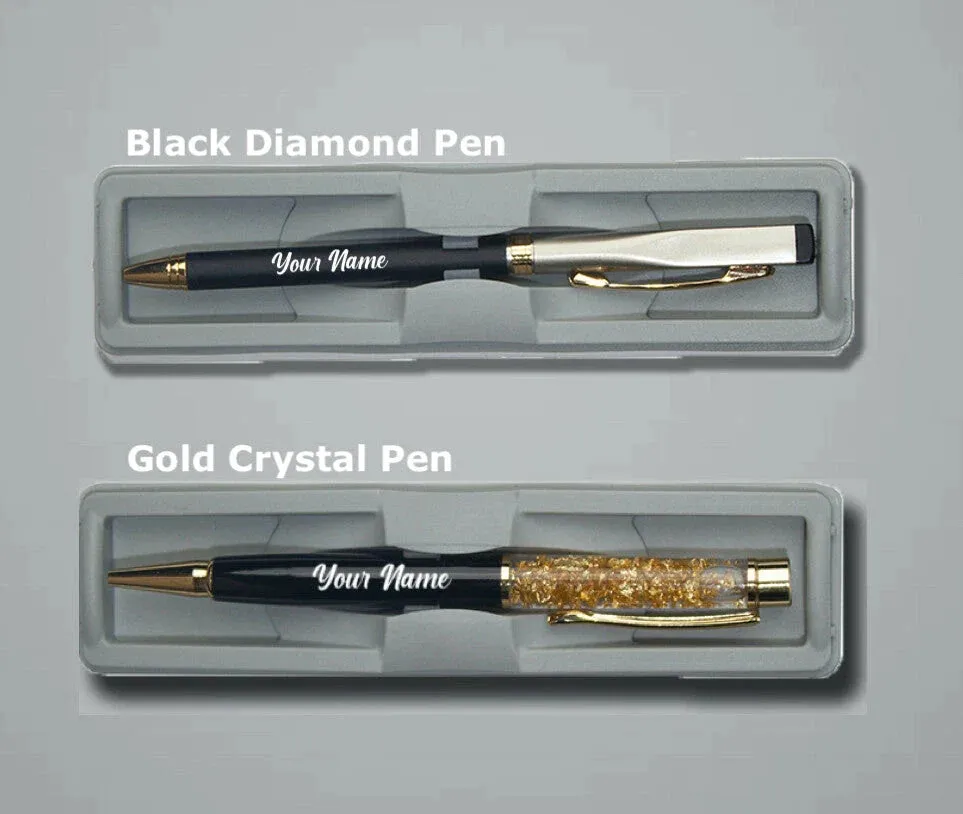 Personalised Leather Wallet   Pen & keychain Combo - Black