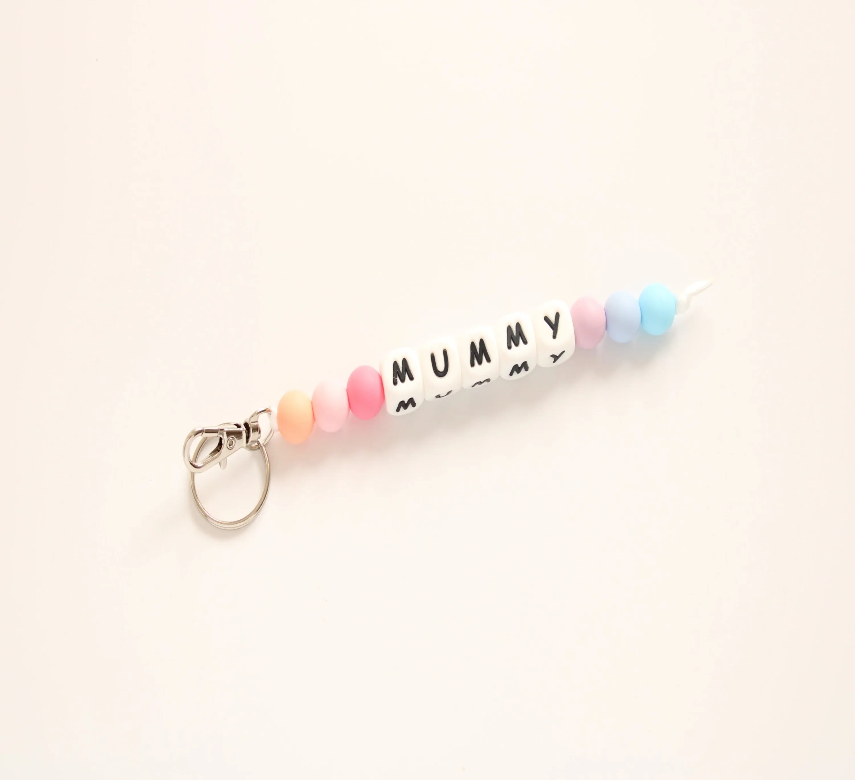 Personalised Pastel Rainbow key ring