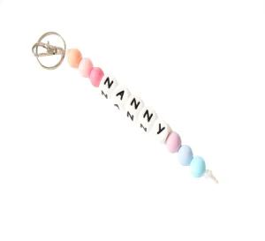 Personalised Pastel Rainbow key ring