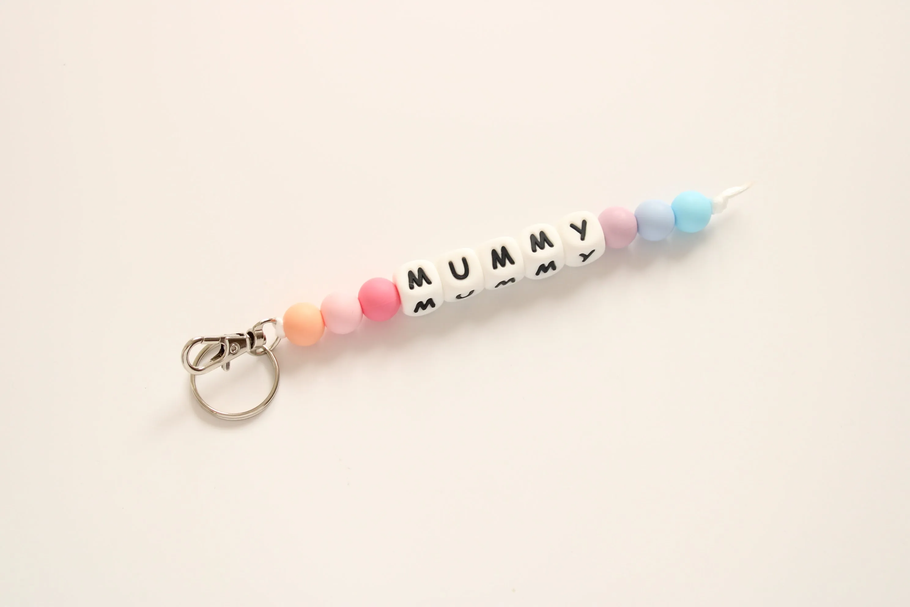 Personalised Pastel Rainbow key ring