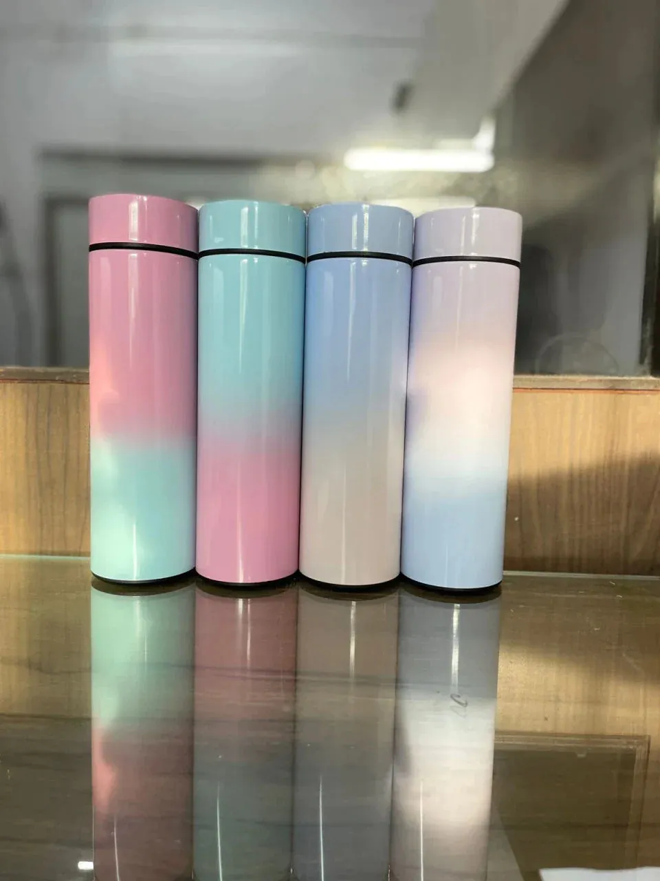 Personalised Pastel Temperature Display Bottle, Stainless Steel Mug & All in One Men's Combo (3 pcs) - Wine