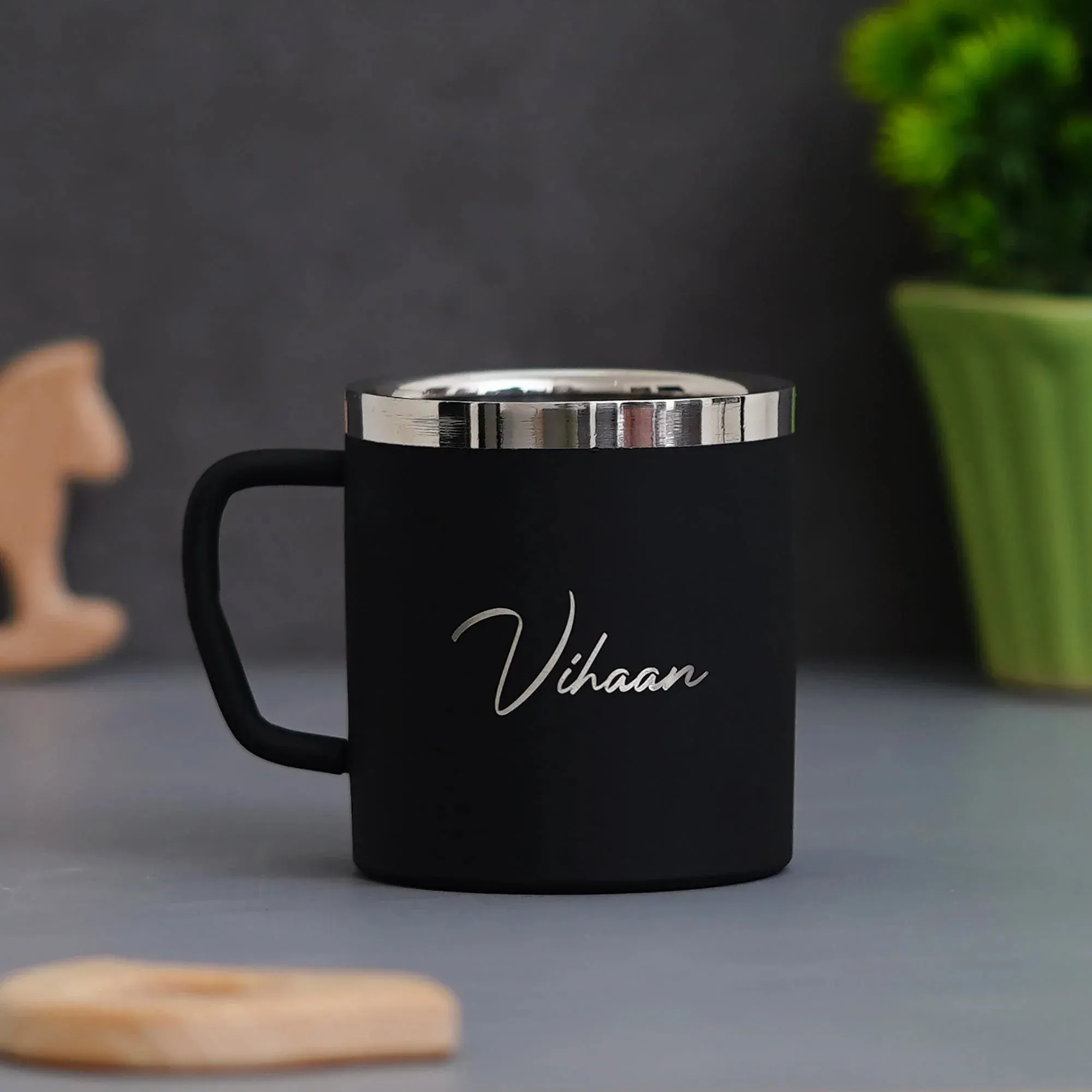 Personalised Pastel Temperature Display Bottle, Stainless Steel Mug & All in One Men's Combo (3 pcs) - Wine