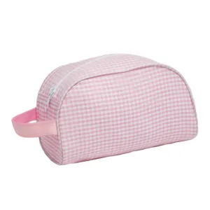 Personalized Gingham Baby Pink Traveler Pouch