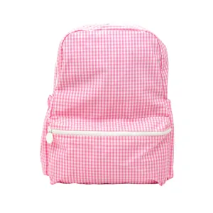Personalized Nylon Pink Gingham Backpack