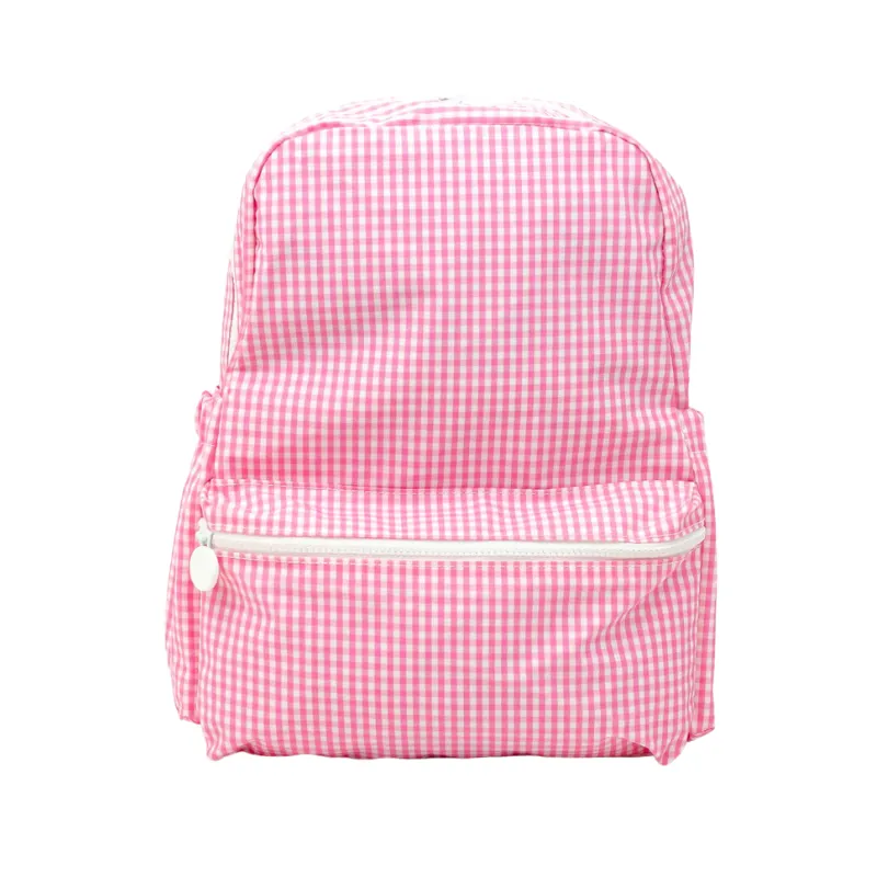 Personalized Nylon Pink Gingham Backpack