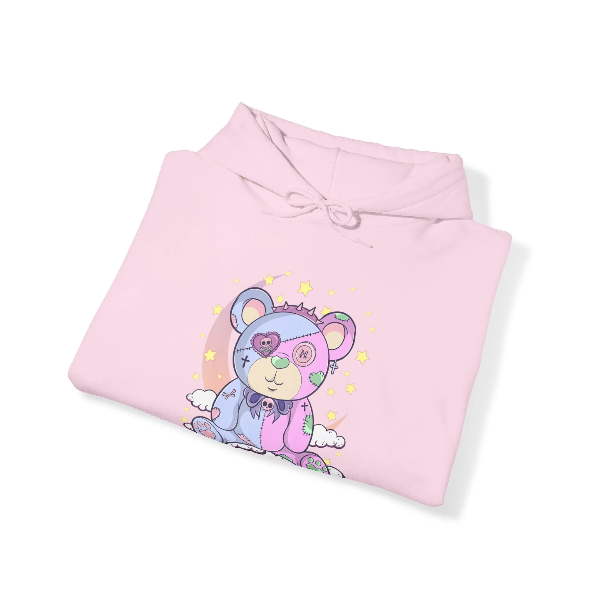 Pink Blue Pastel Teddy Bear Hoodie