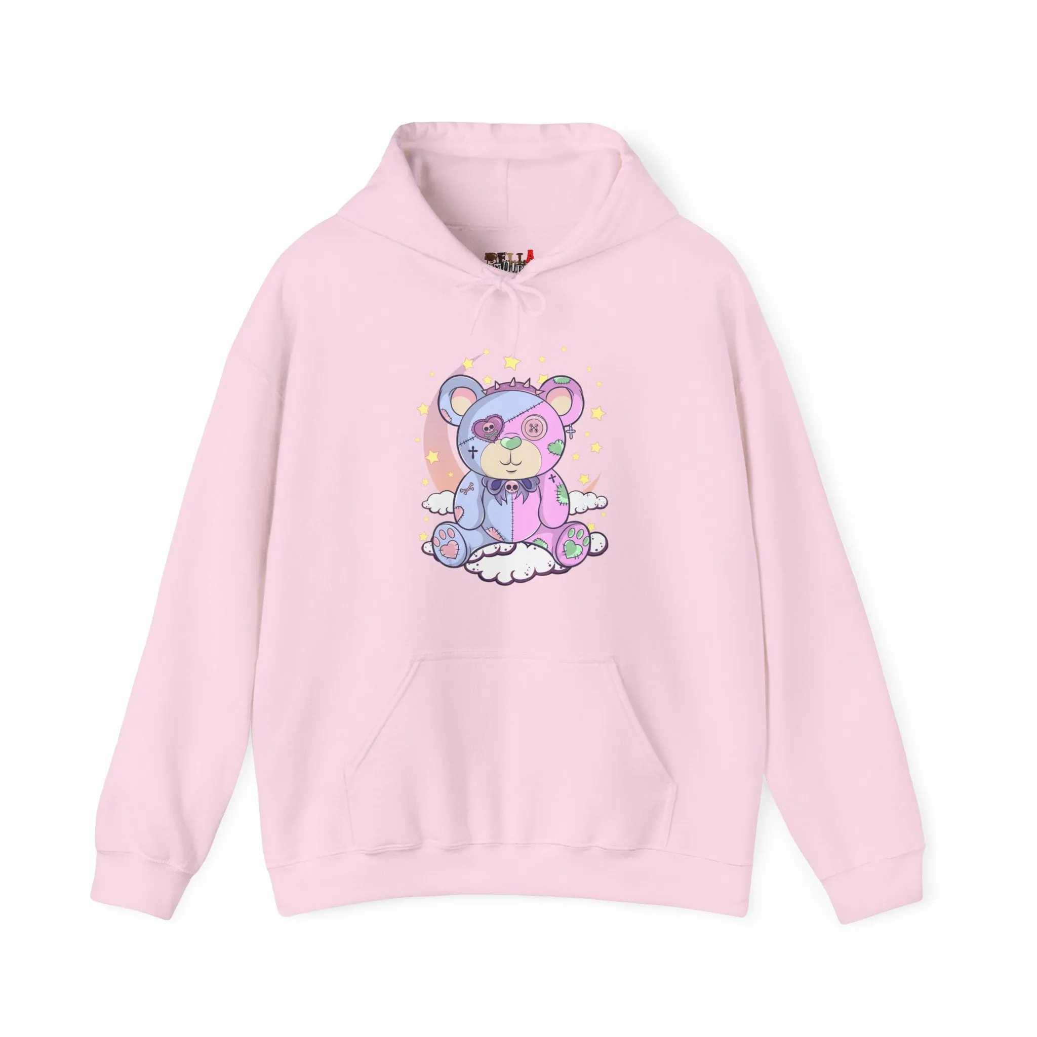 Pink Blue Pastel Teddy Bear Hoodie