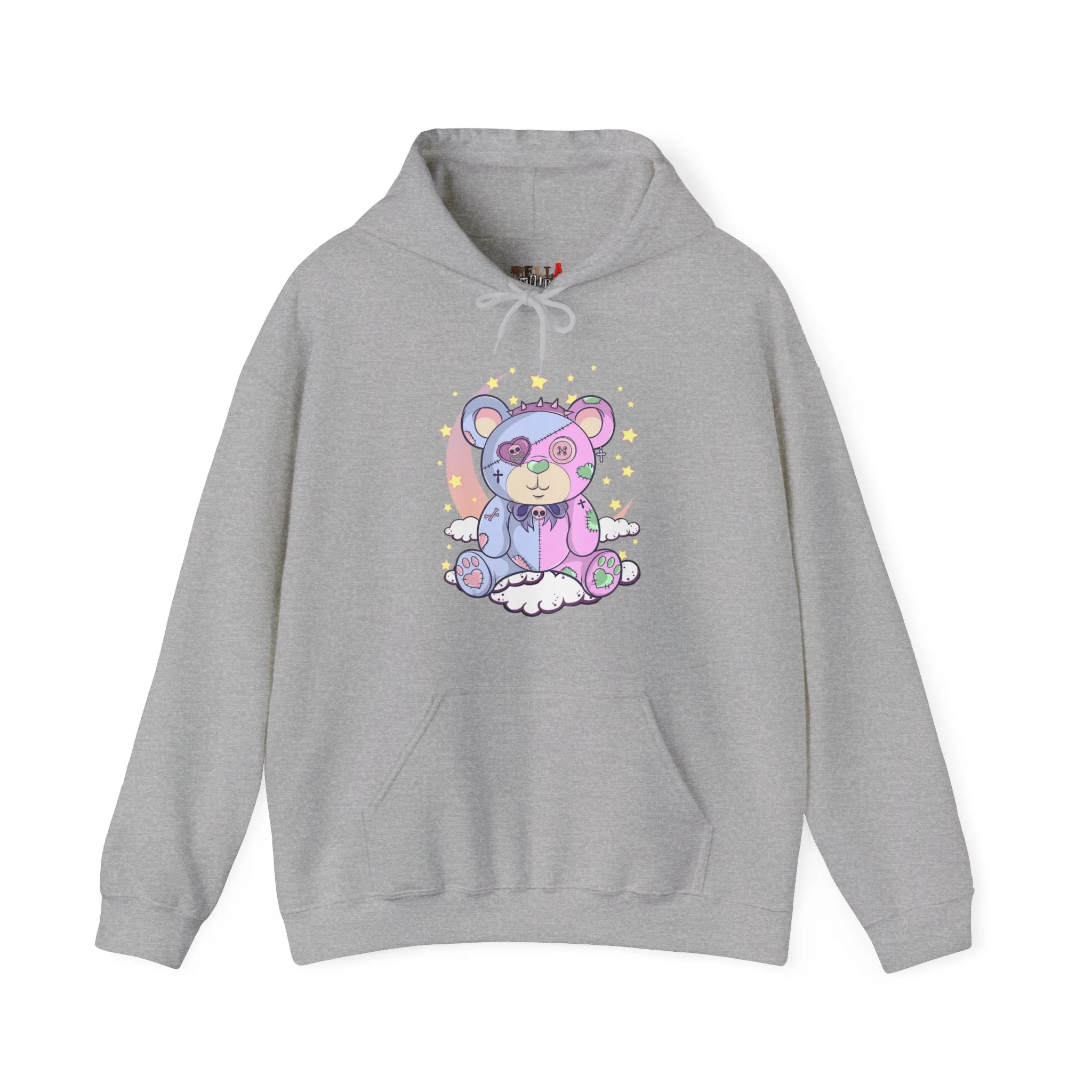 Pink Blue Pastel Teddy Bear Hoodie