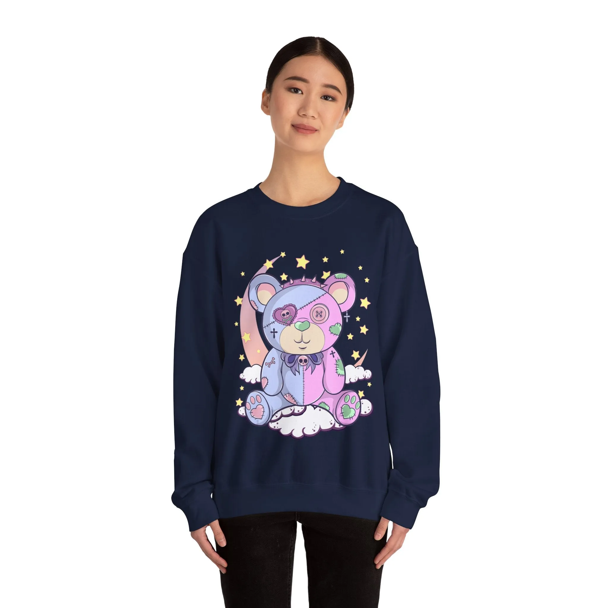 Pink Blue Pastel Teddy Bear Sweatshirt
