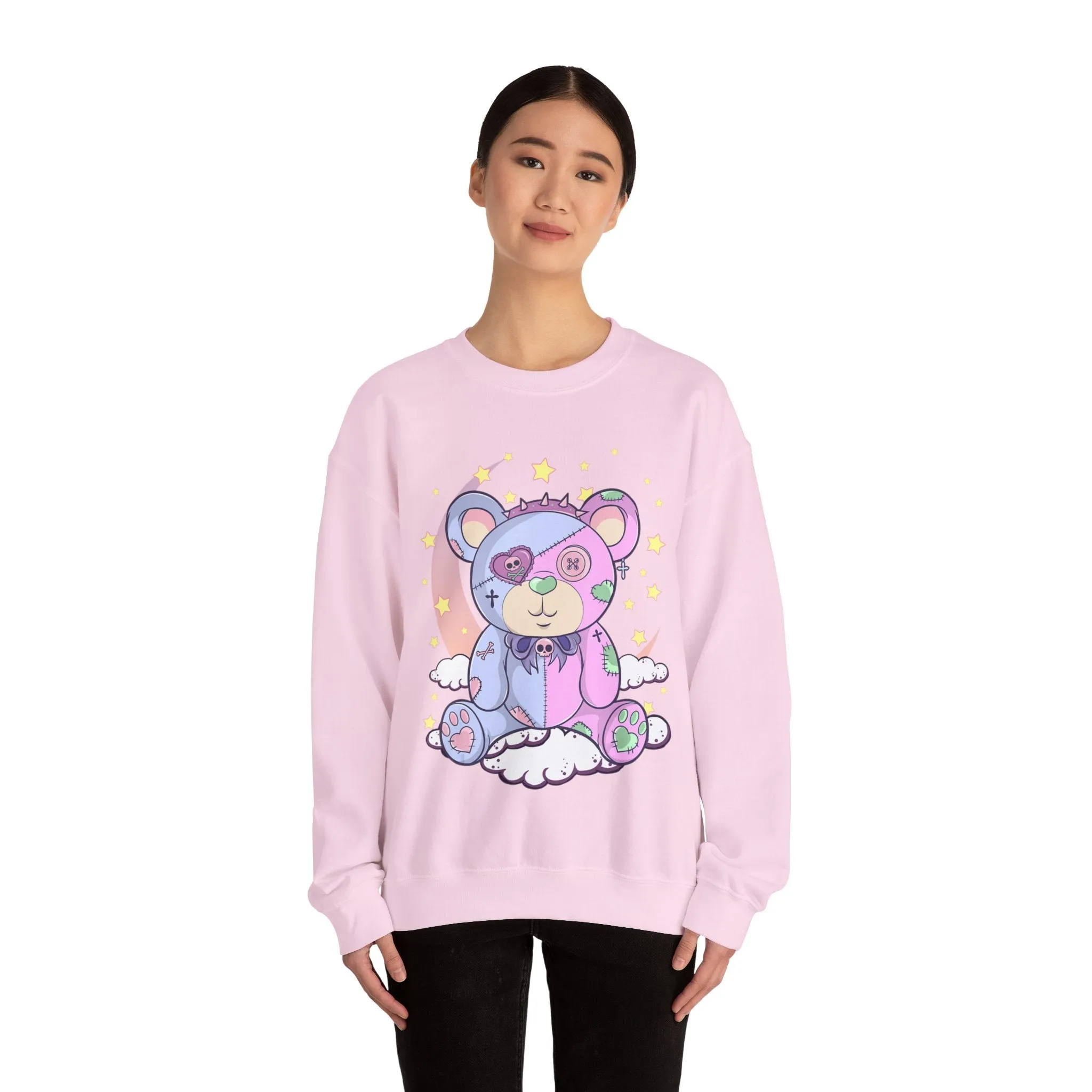 Pink Blue Pastel Teddy Bear Sweatshirt