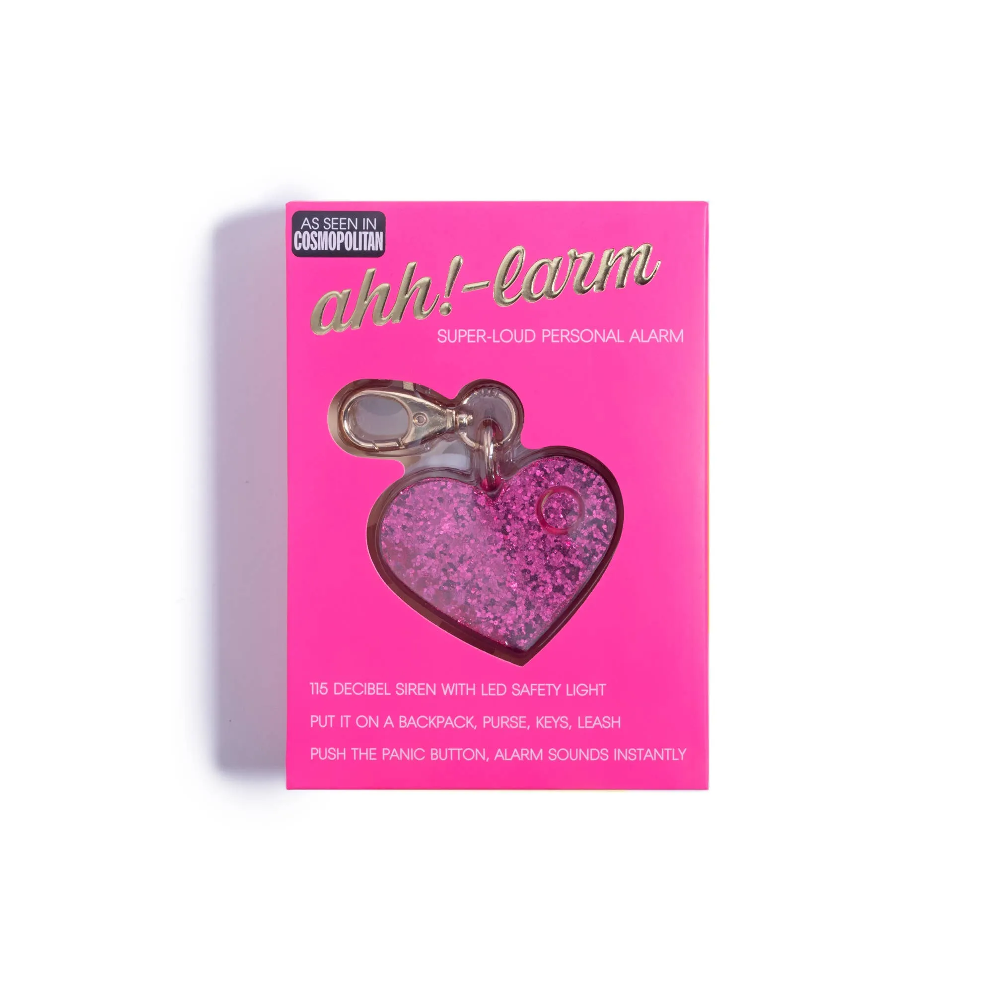 Pink Glitter Heart Safety Alarm