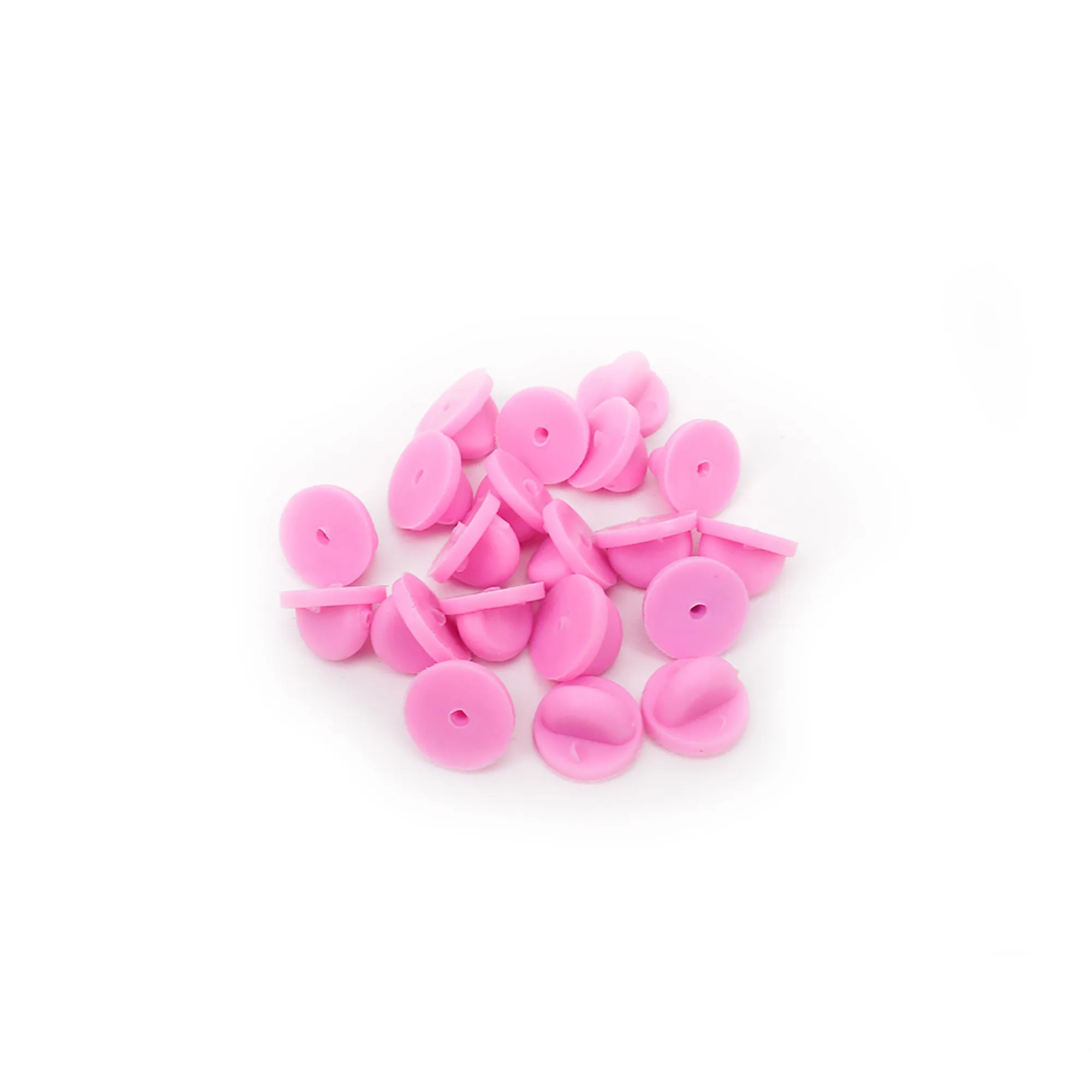 Pink Rubber Clutches (Backings Clasp) for Enamel Pin Back | Pack of 20