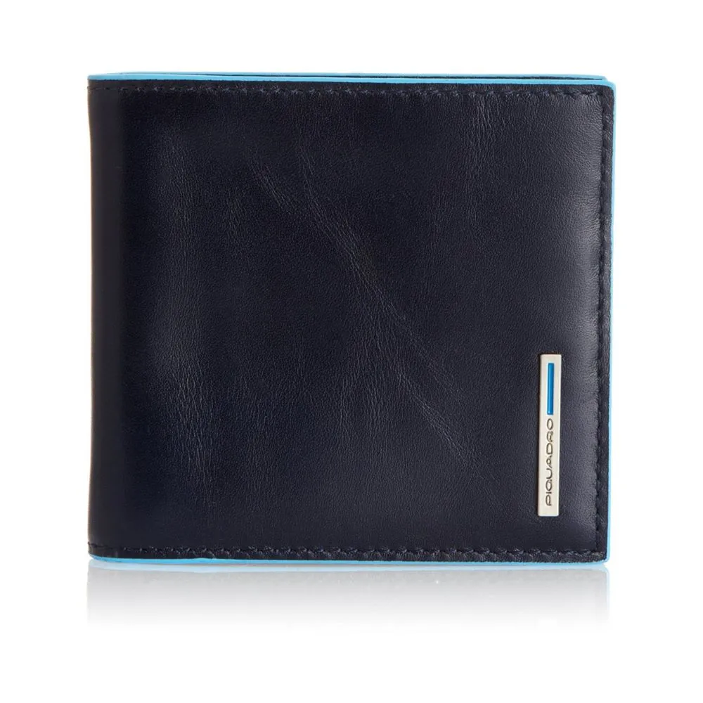 Piquadro Square 4" Bi-Fold Wallet Blue Bluesize Small