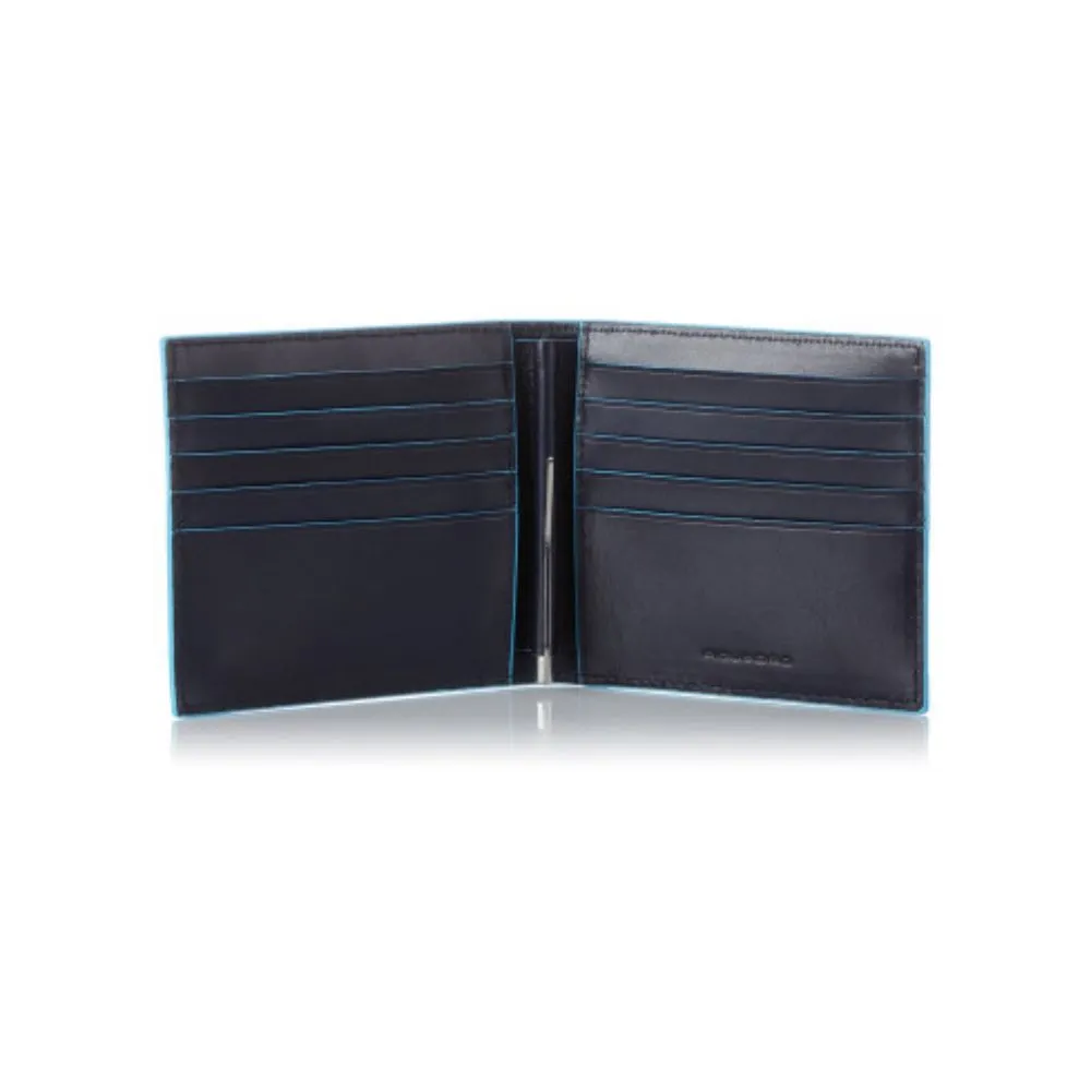 Piquadro Square 4" Bi-Fold Wallet Blue Bluesize Small