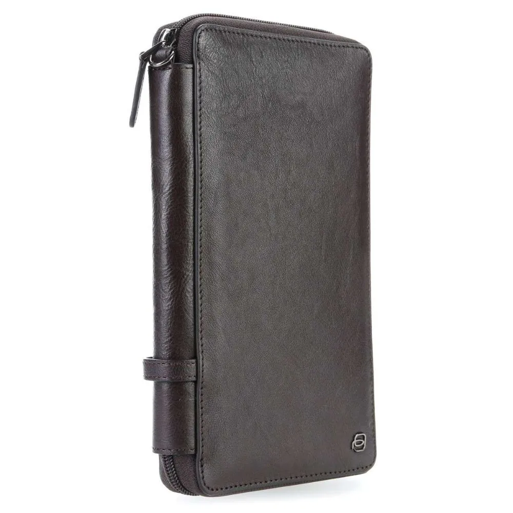 Piquadro Square 9" Organizer Brown Brownsize Small