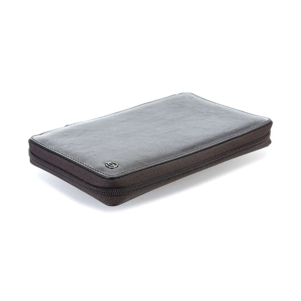 Piquadro Square 9" Organizer Brown Brownsize Small